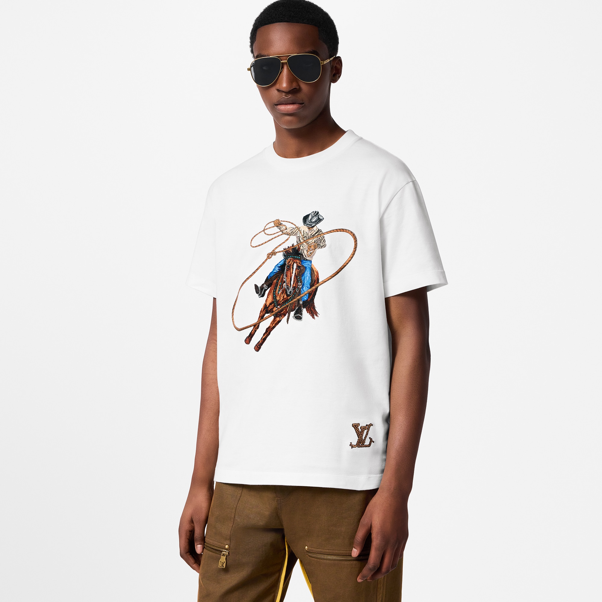 Graphic Embroidered Cotton T-Shirt